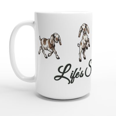 Life's Short: Frolic with Goats White 15oz Ceramic Mug